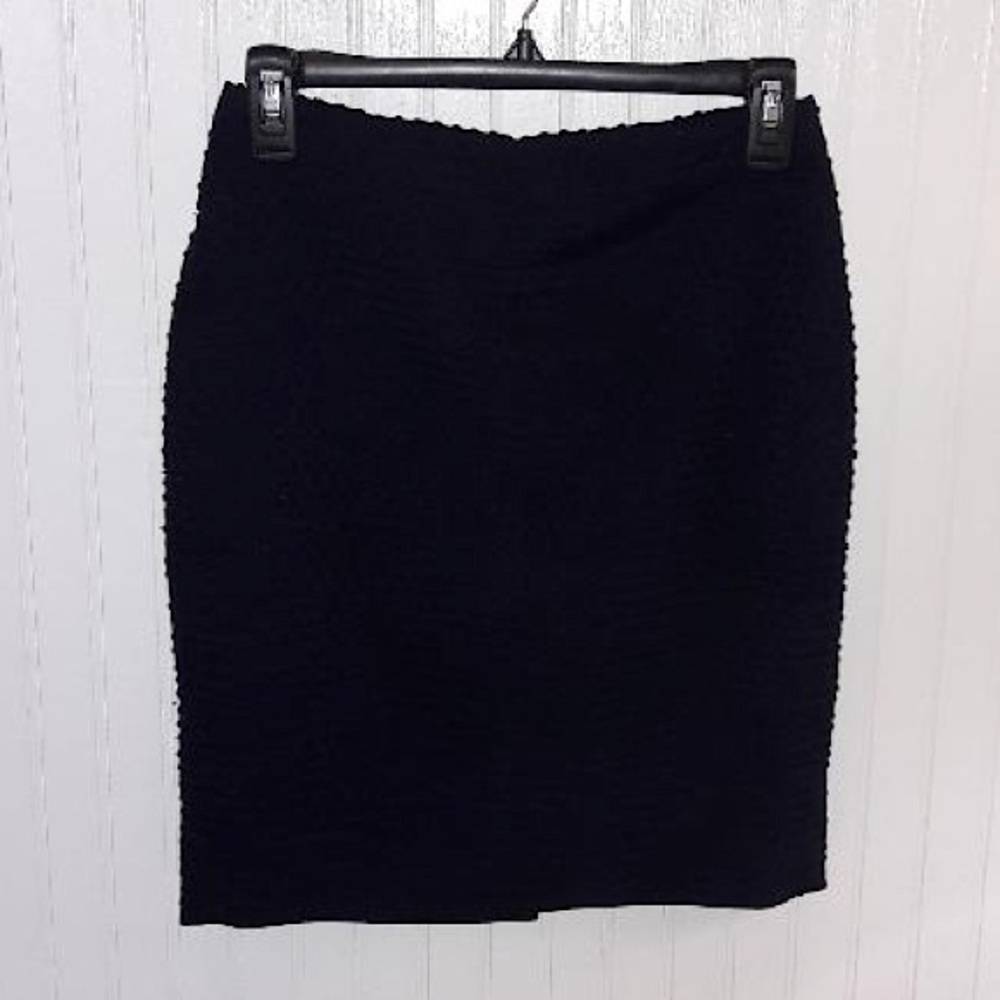 Banana republic navy skirt with Swiss dot detail.